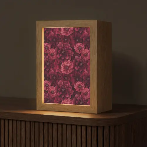 Dahlias - Bloemen - Rood Light Box met kabel (Tafellamp) klein 925 -z3d_website