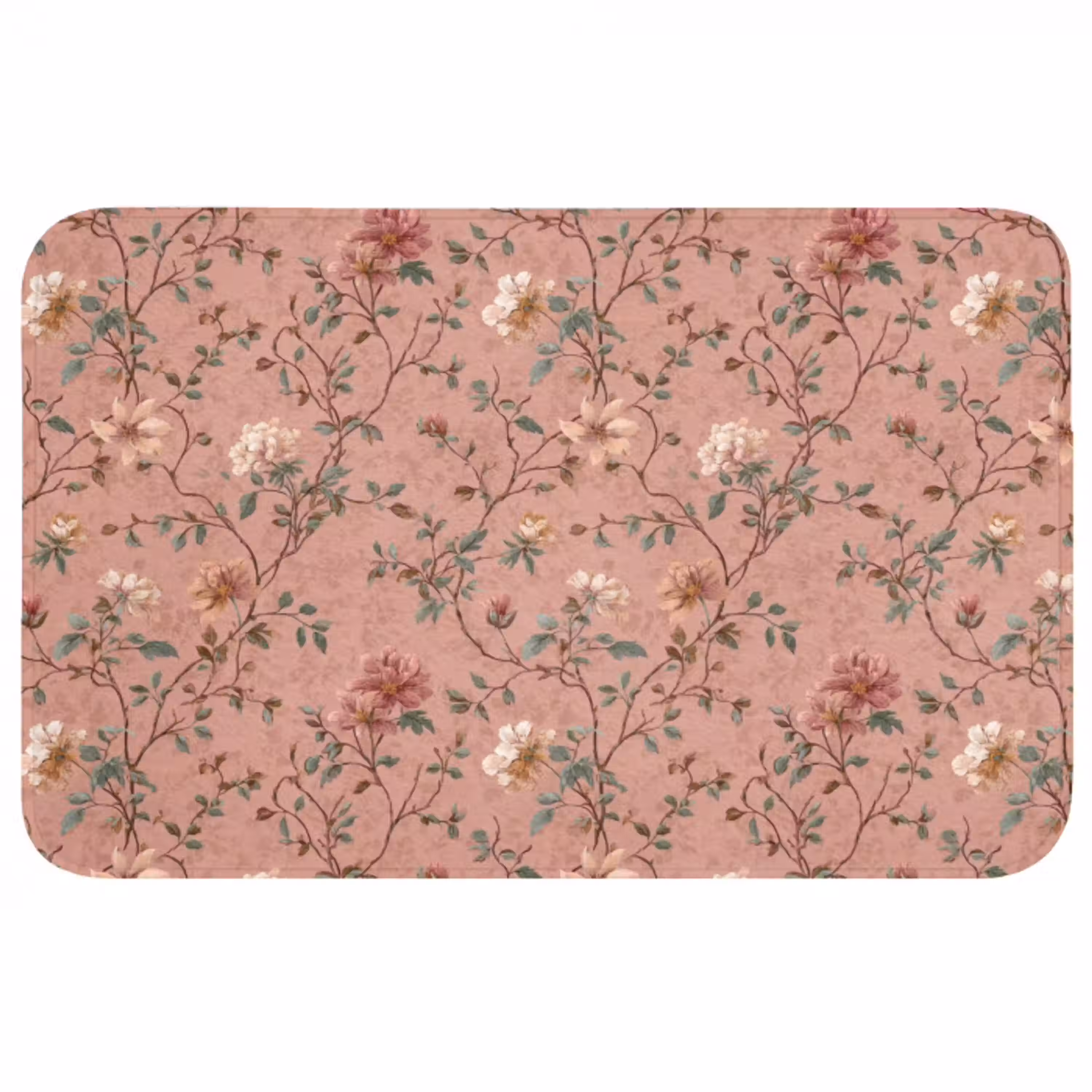 Botanisch - Bloemen - Roze WCmat middel 1009 -3d