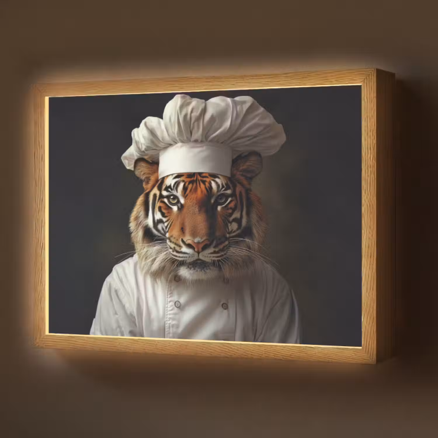Lightbox - Wandlamp - Tijger - Kokskleding - Bruin