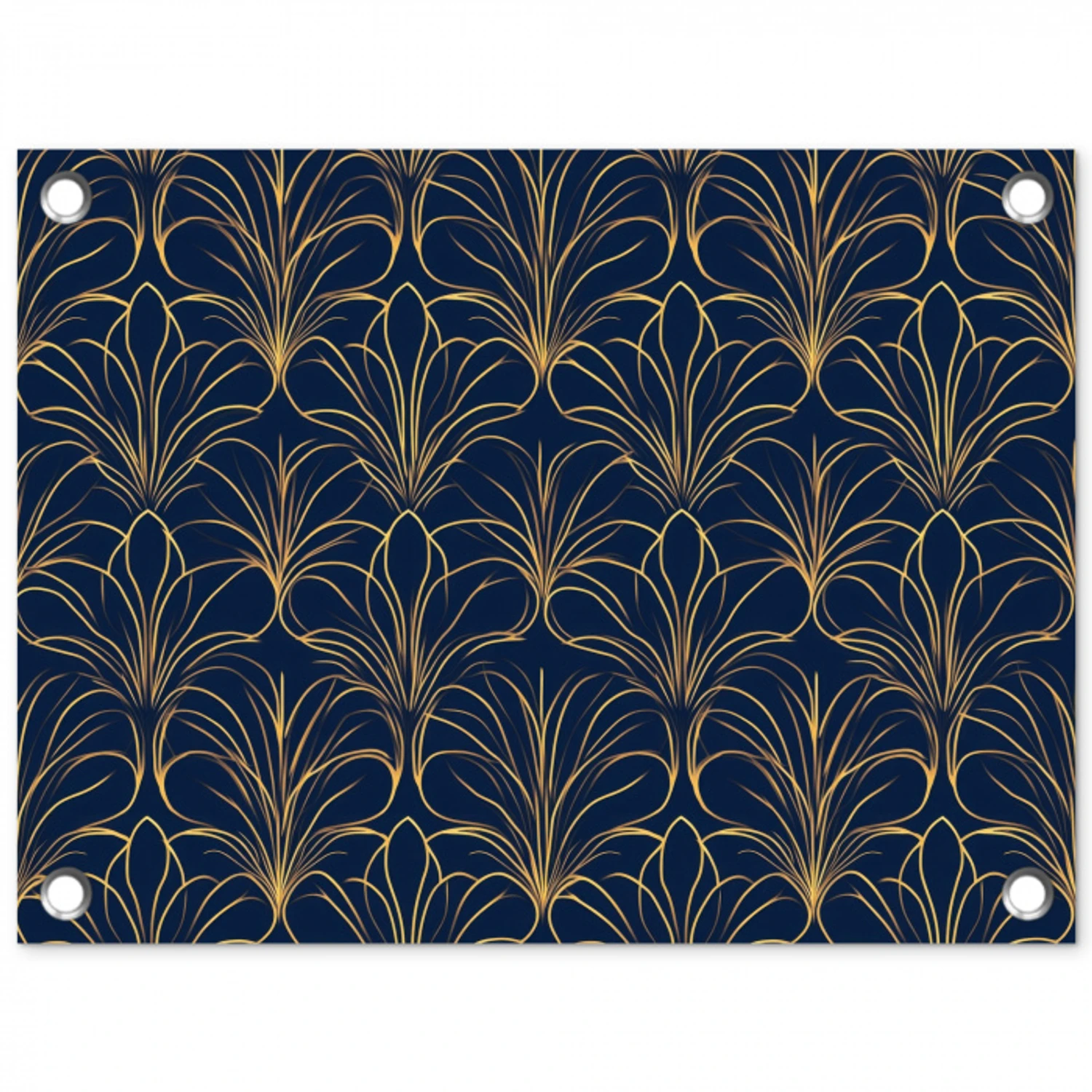 Deco - Waaier - Blauw tuinposter los doek klein 239 -3d