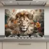 Leeuw - Wilde dieren - Planten - Natuur - Bloemen keuken achterwand spatscherm klein -3d_website