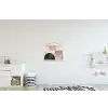 Vormen - Abstract - Cirkel - Zwart textielposter latten blank klein -kinderkamer