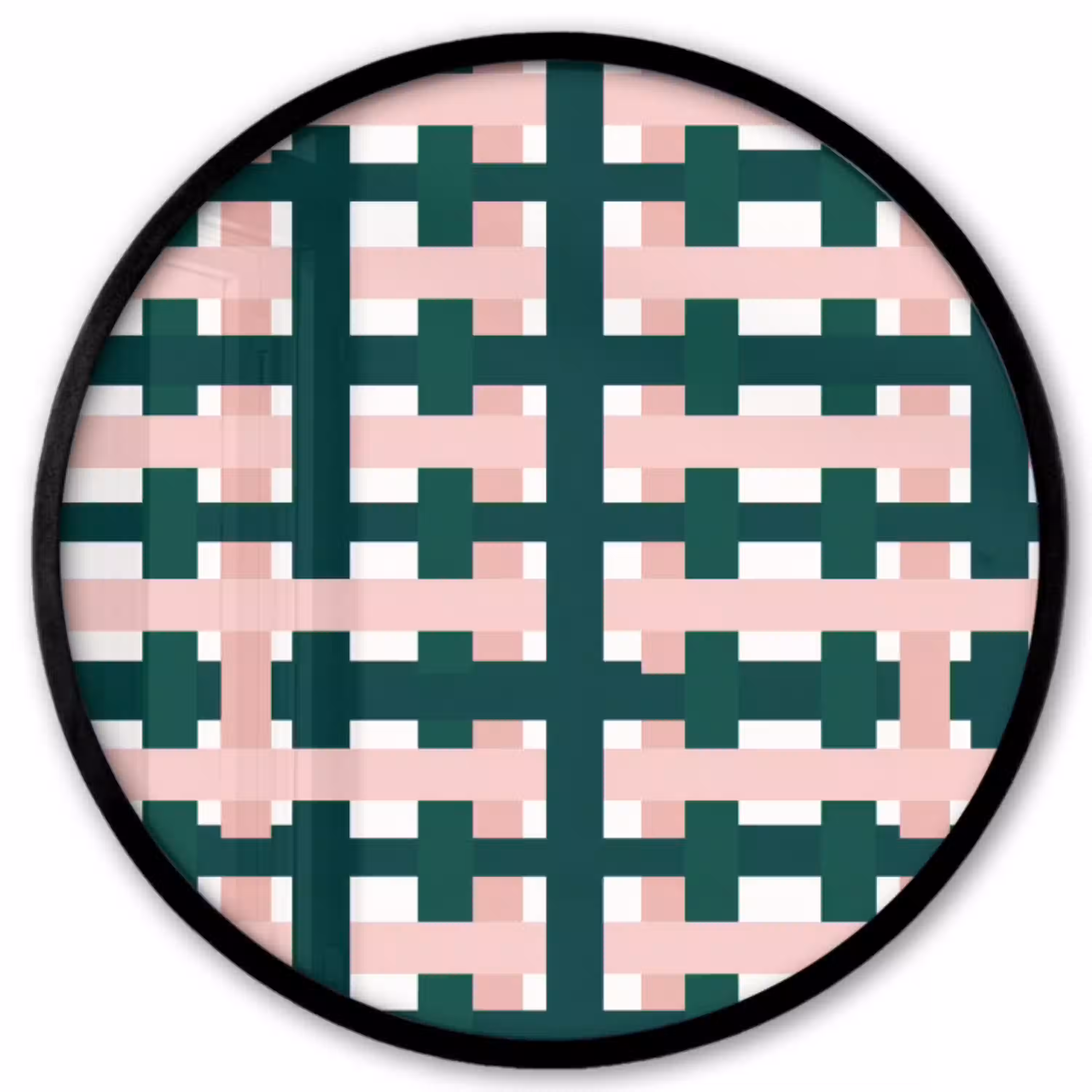 Vlechtpatroon - Groen - Roze - Grafisch Fotolijst rond zonder passe partout klein 856 -3d