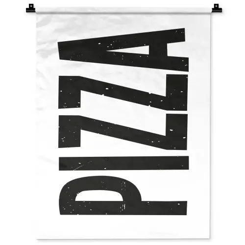 Pizza - Japandi - Decoratie - Vintage Wandkleed katoen klein -zz3d