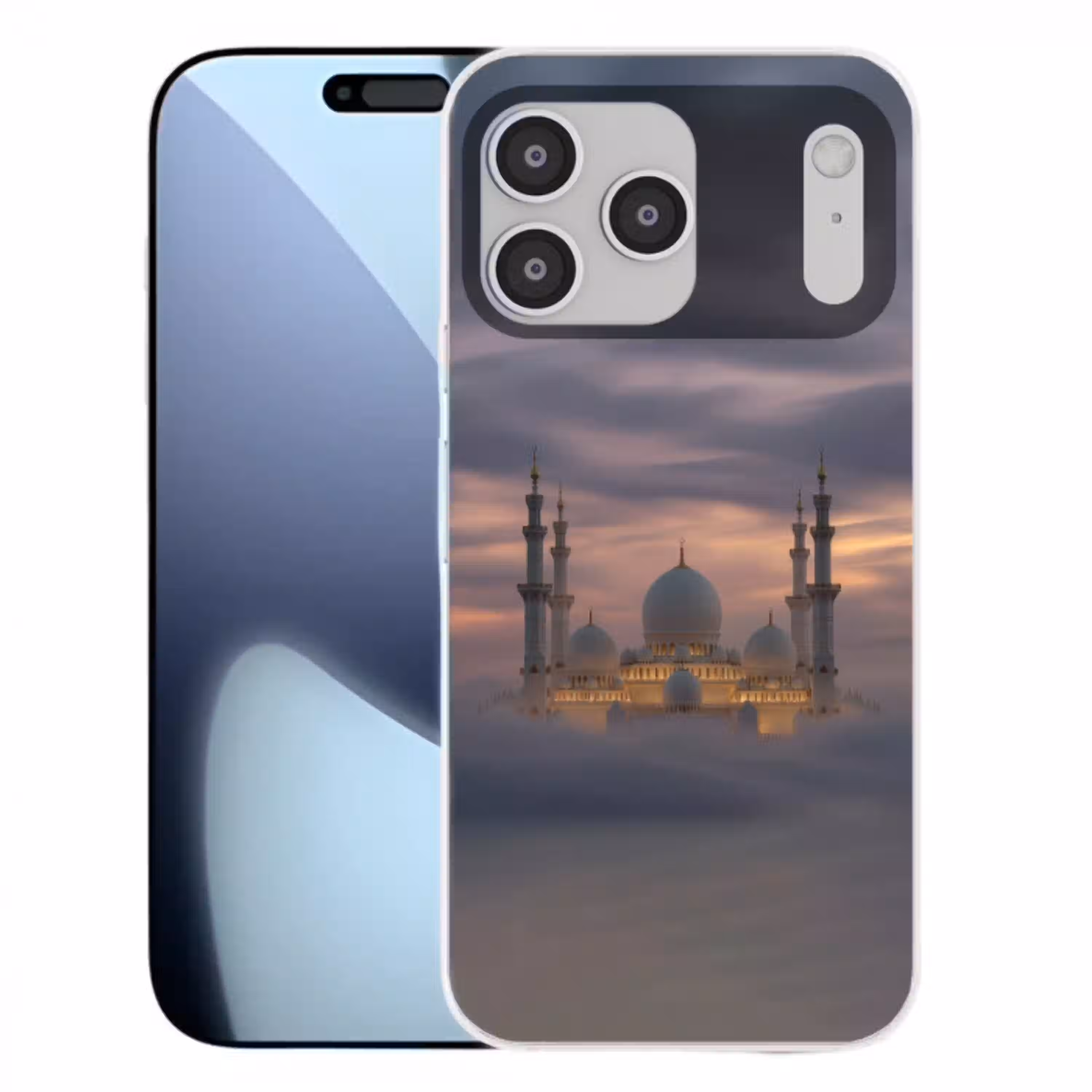 Zonsondergang - Moskee - Wolken - Islamitisch Telefoonhoesje iPhone 17 Pro Max klein -3d