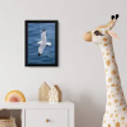 Zeemeeuw - Oceaan - Blauw fotolijst zwart zonder passe partout klein -usfeer4_kinderkamer