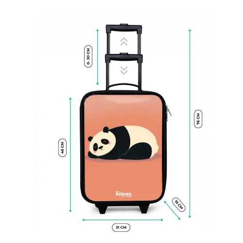 Panda - Slapen - Oranje Kinderkoffer - Zwart klein -productfoto_formaten
