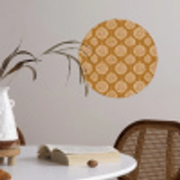 Bloemen - Modern - Oker Wandcirkel behangsticker klein 186 -sfeer3