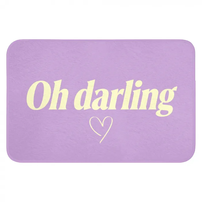 Oh darling - Hart - Paars Badmat klein -3d