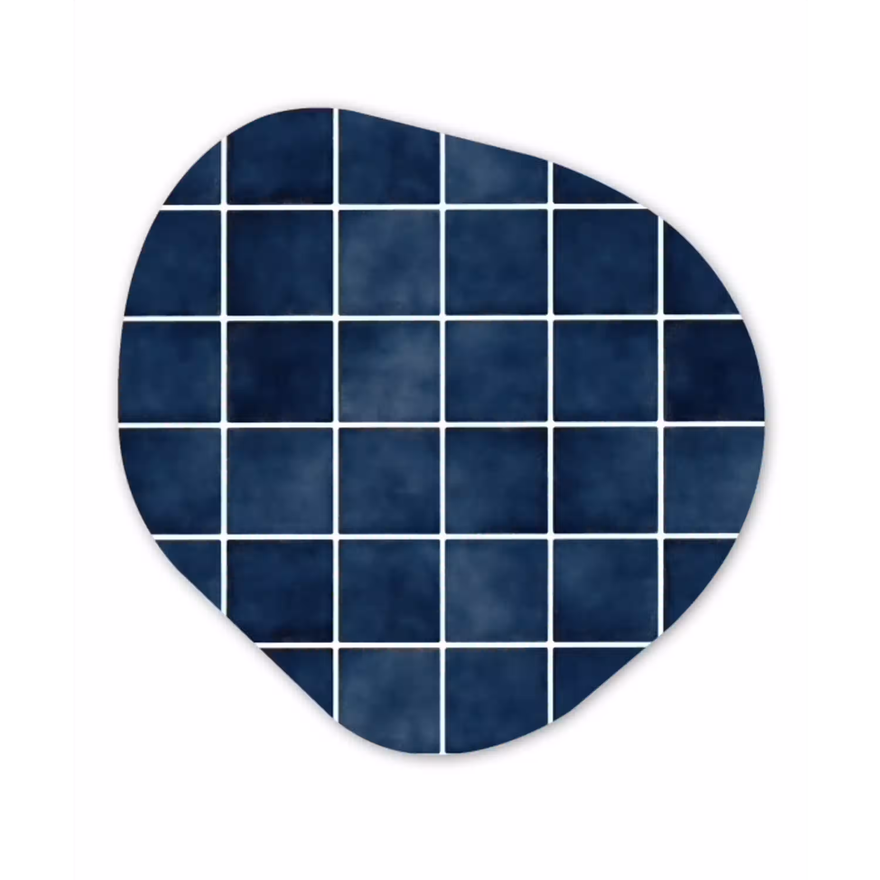 Tegel - Modern - Blauw Wandcirkel Organisch Aluminium middel 851 -3d