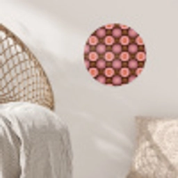Retro - Madelief - Roze Wandcirkel behangsticker klein 186 -sfeer4