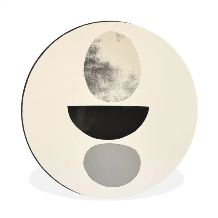 Beige - Japandi - Wabi sabi Wandcirkel aluminium klein -3d