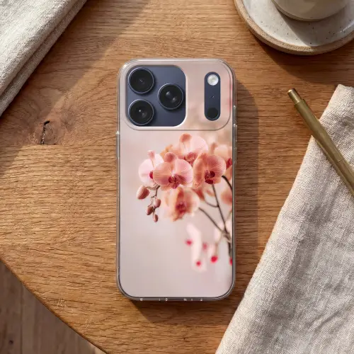 Orchidee - Bloemen - Roze - Bloemblaadjes Telefoonhoesje iPhone 17 Pro klein -sfeer1