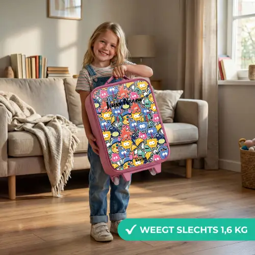 Beestjes met Grote Oogjes Kinderkoffer - Roze klein -sfeer2_NL