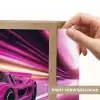 Raceauto - Roze - Neon Light Box met batterij (Wandlamp kind) middel -USP_websiteprintNL