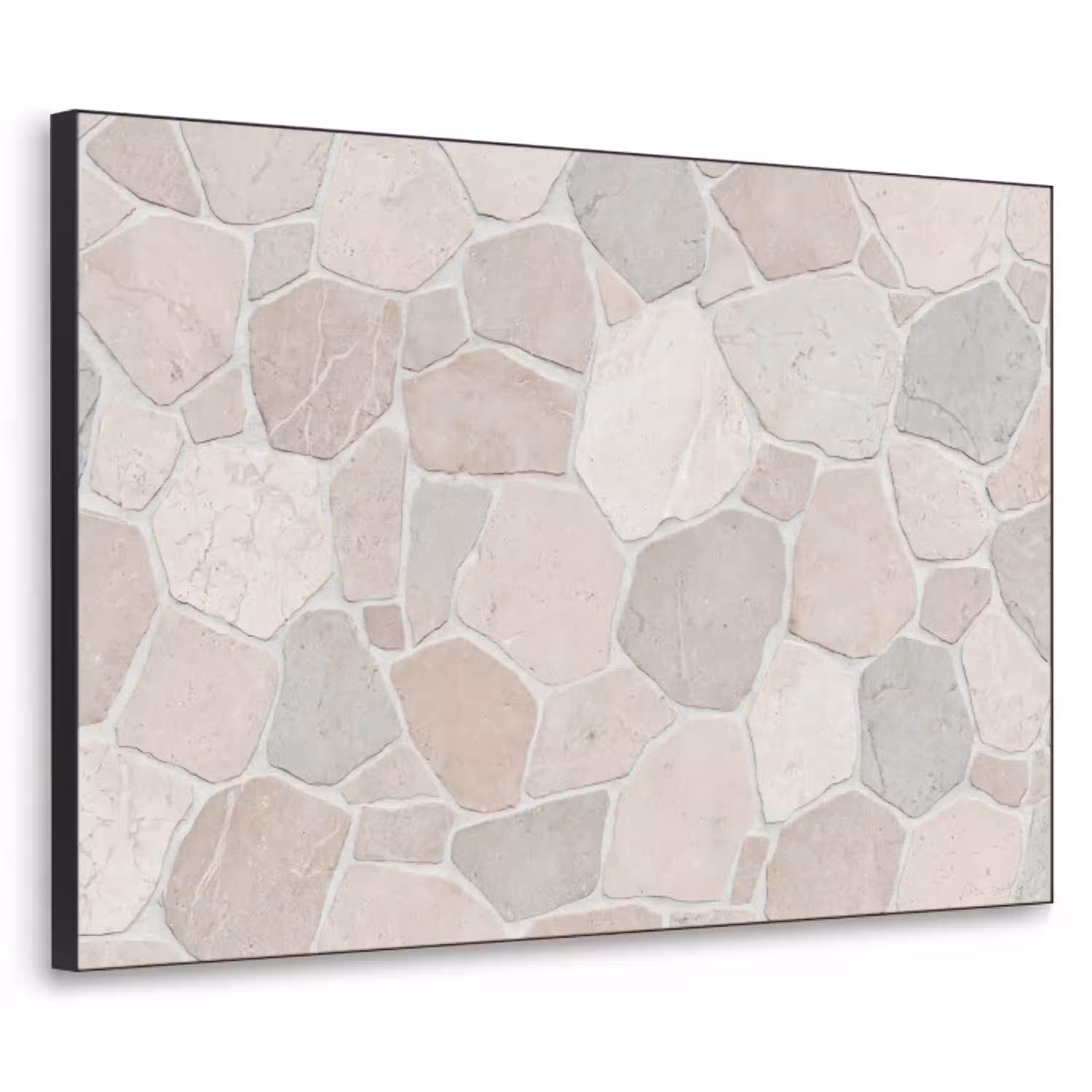 Steen - Patroon - Textuur - Beige Textielframe zwart klein -3d