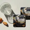 Kunst - Goud - Zwart - Modern - Abstract onderzetter kurk middel -sfeer4