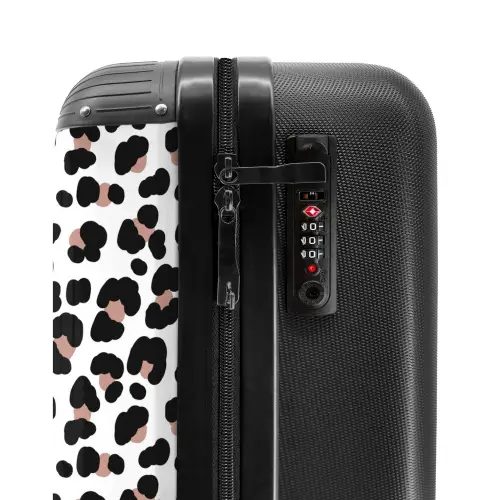 Zwarte vlekken met witte achtergrond NBS - Handbagage koffer - Volwassenen Unisex middel -slot