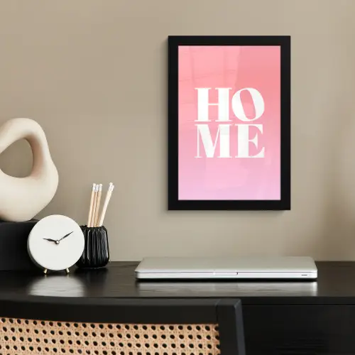 Home - Letters - Groot - Roze fotolijst zwart zonder passe partout klein -sfeer1