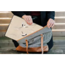 Kraanvogels - Bloesem - Beige laptophoes neopreen klein -tas