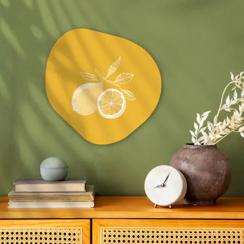 Citroenen - Illustratie - Minimalistisch - Geel Wandcirkel Organisch Forex 3mm klein -sfeer2