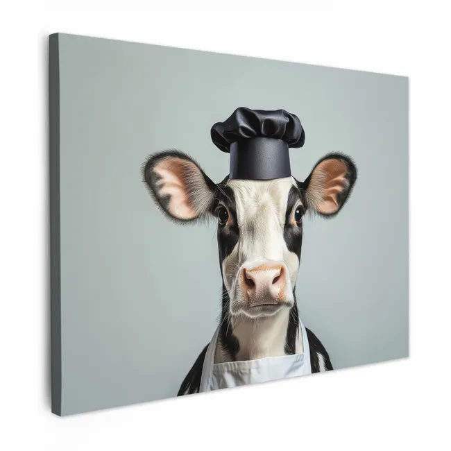 Canvas Print - Cow - Black - White - Cook