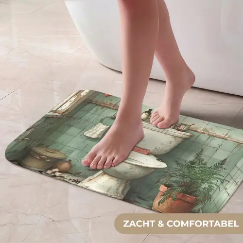 Vintage - Toilet - Illustratie Badmat klein -USP_ZachtNL
