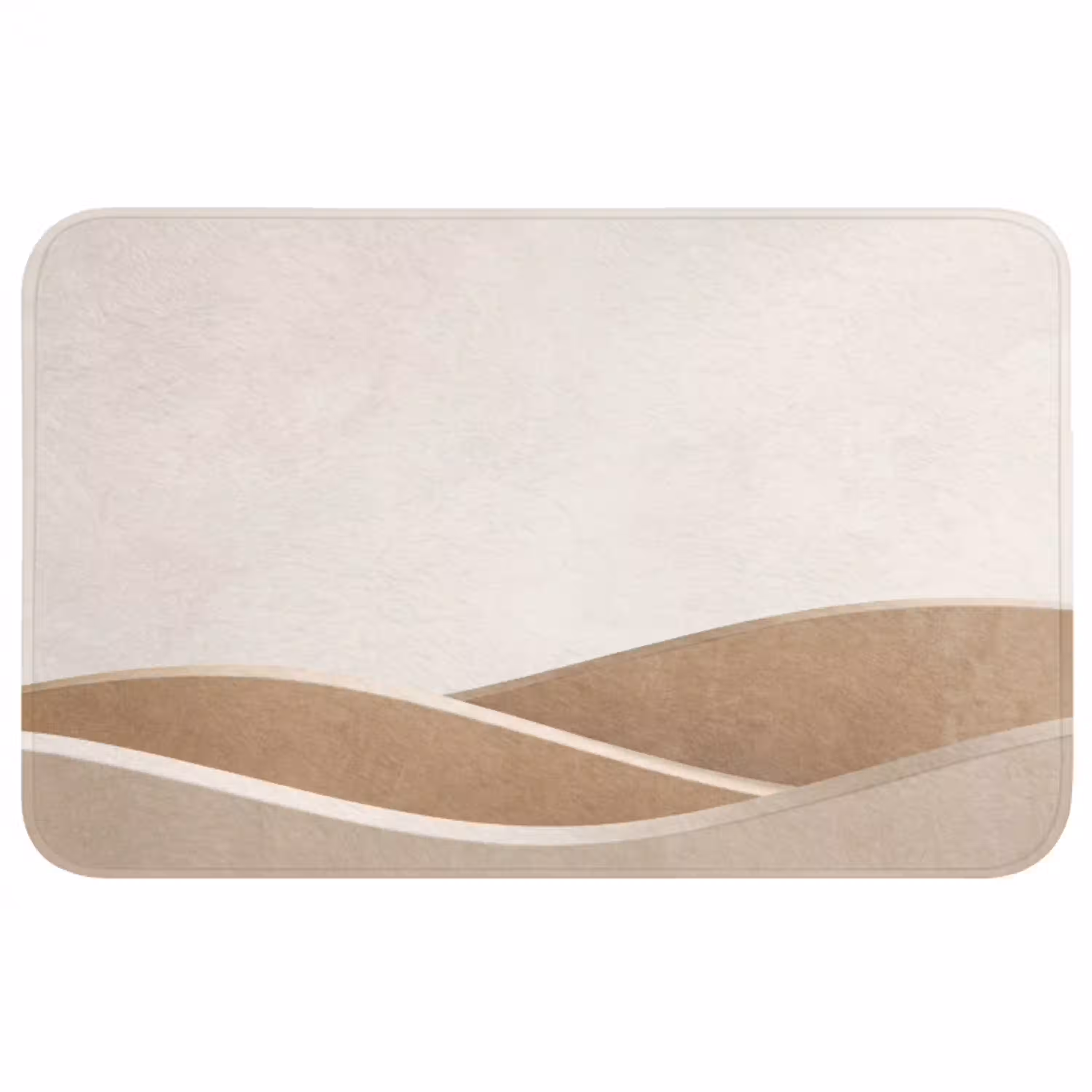 Abstract - Golven - Modern - Beige Badmat middel -3d