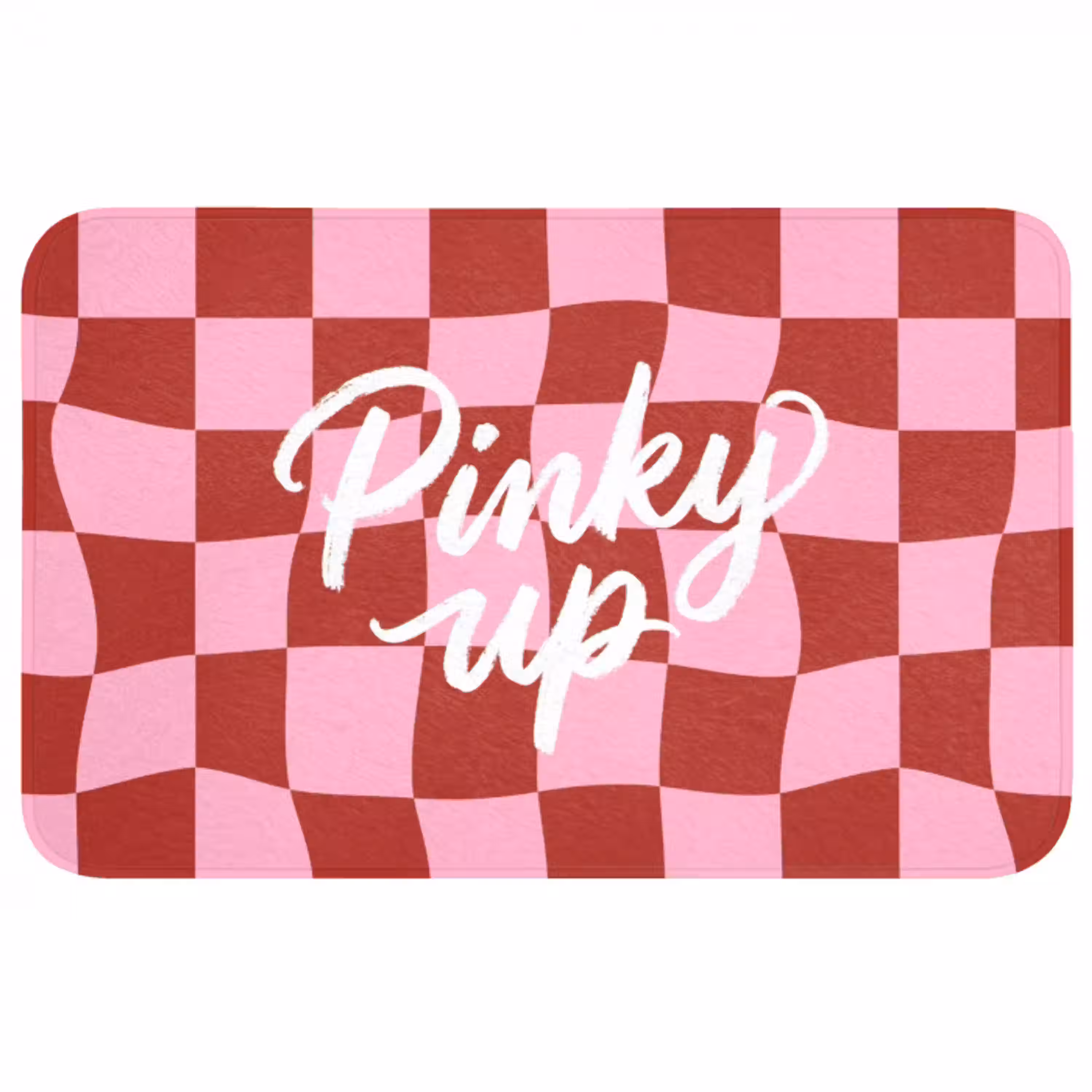 Pinky up - Geblokt - Bordeauxrood Badmat middel -3d
