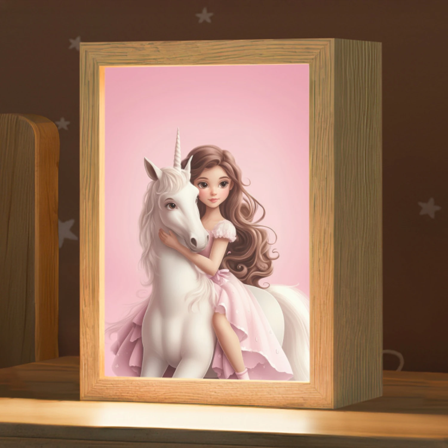 Prinses - Roze - Eenhoorn Light Box met kabel klein -zzz_3d_website