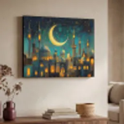 Islamitisch - Moskee - Ramadan - Islam Textielframe zwart klein -sfeer3