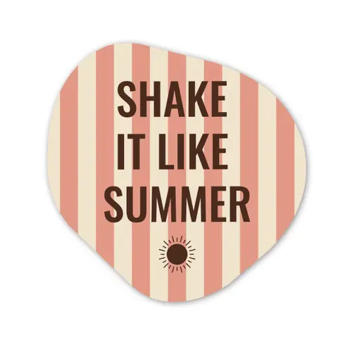 Zomer - Quote - Strepen Wandcirkel Organisch Plexiglas middel -3d