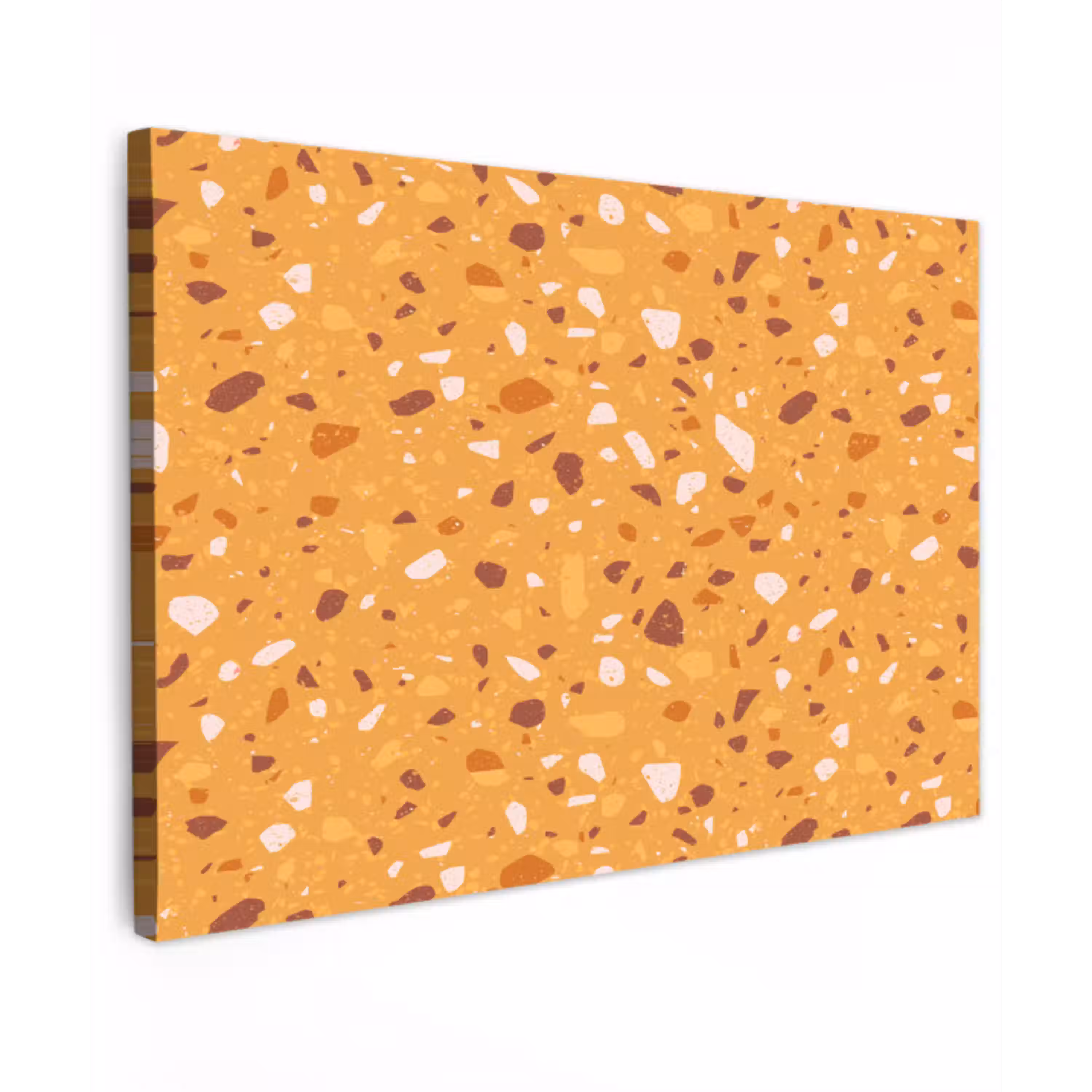 Terrazzo -  Patroon - Okergeel Tuinposter op houten frame 2 cm dik klein 845 -3d