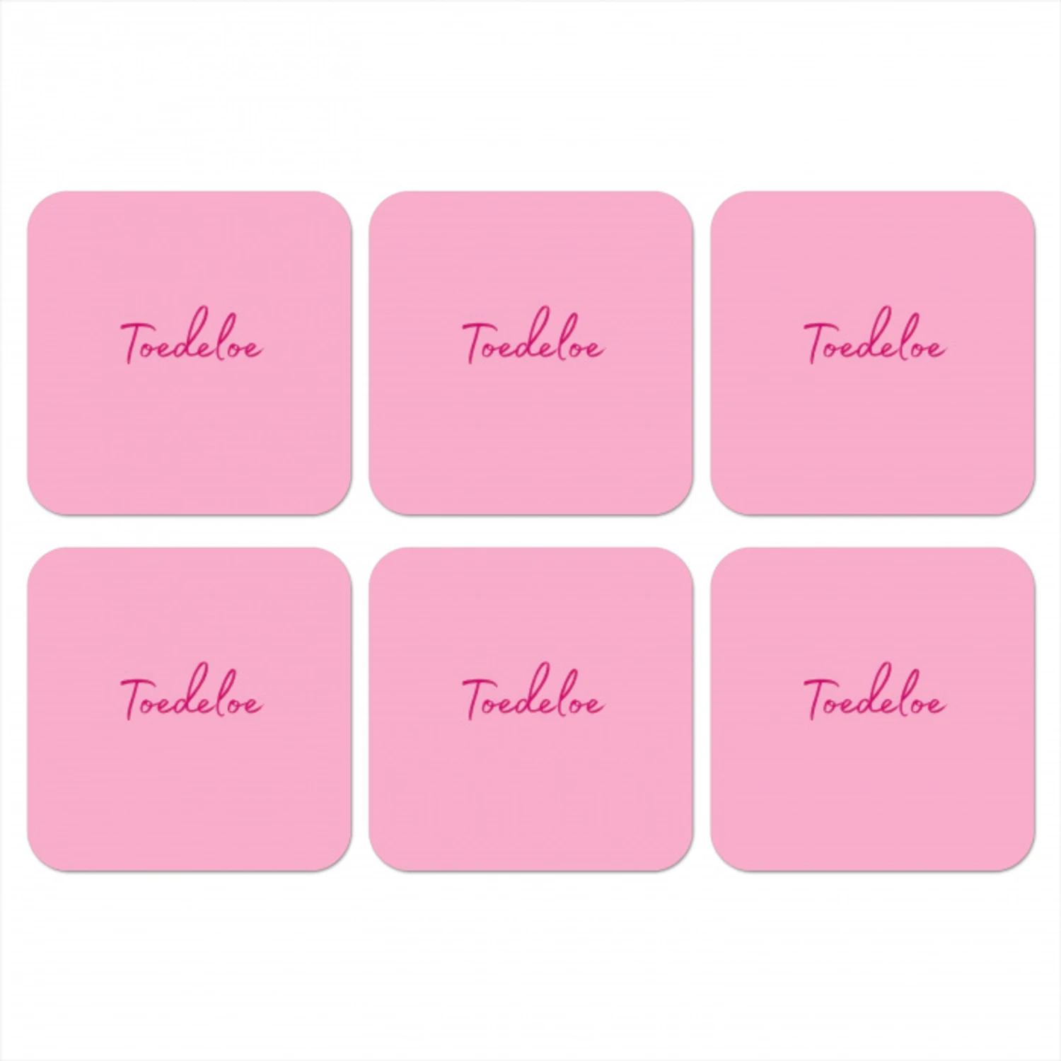 Toedeloe - Roze - Minimalistisch onderzetter kurk middel -3d