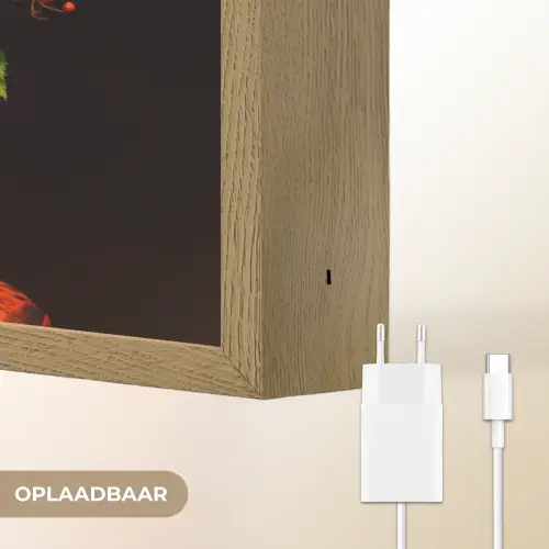 Vrouw - Zwart - Bessen - Bramen - Appels Light Box met batterij (Wandlamp) middel -USP_websiteoplaadbaarNL