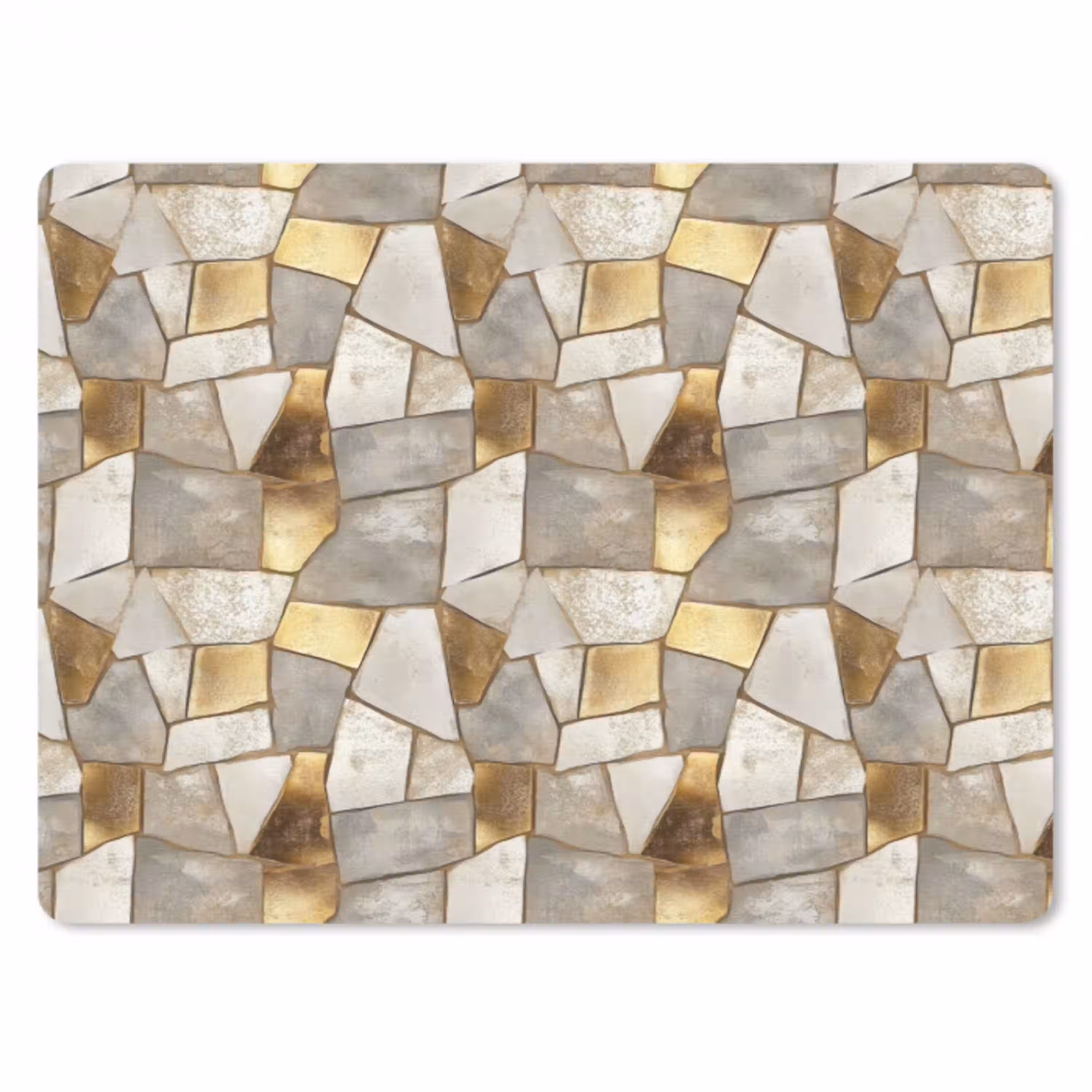 Mozaïek - Marmer - Goud muismat rubber klein 262 -3d