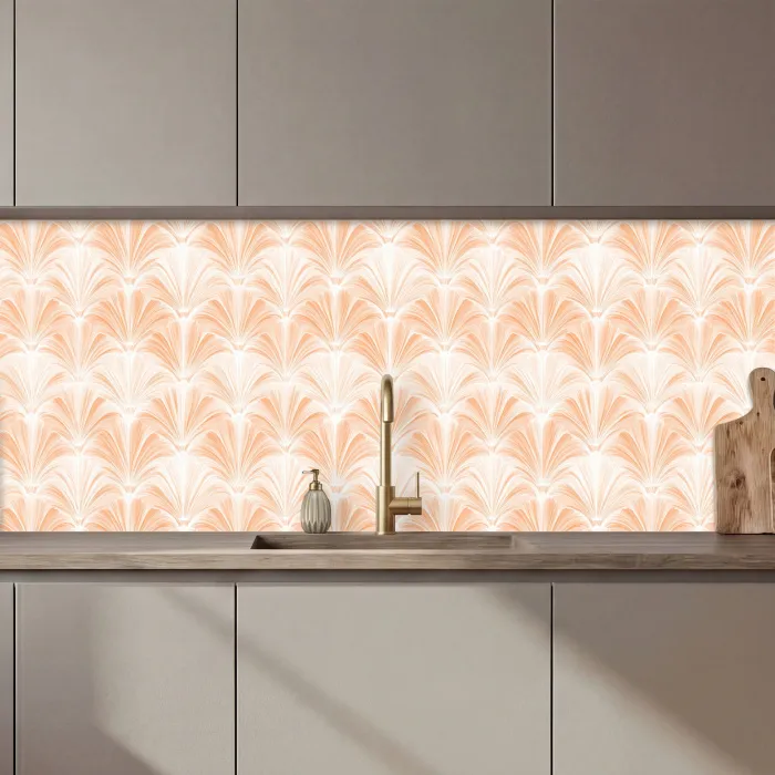 Waaier - Patroon - Perzik keuken achterwand 2 middel 871 zz_3dshopping
