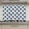 Symmetrisch - Palm - Blauw keuken achterwand spatscherm klein 900 -3d_website