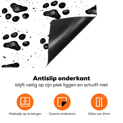 Paw - Pattern -Black Inductie beschermer vinyl 3mm klein 276 -zzzzzzz-td-onderkant
