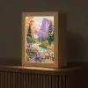 Rivier - Vallei vol bloemen - Levendig Light Box met kabel (Tafellamp) klein -z3d_website