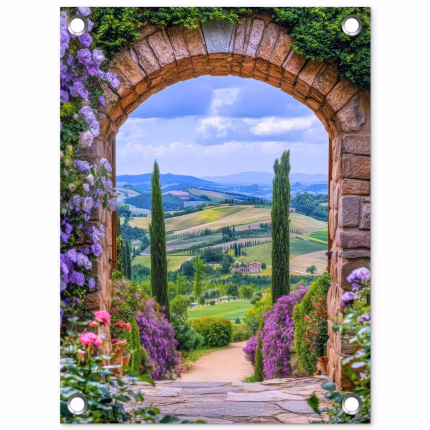 Garden Poster - Vista - Tuscany - Landscape - Gateway