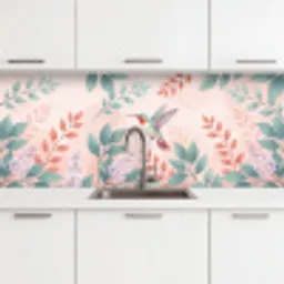 Kolibrie - Vliegen - Natuur - Illustratie - Kleurrijk keuken achterwand 2 middel -3d