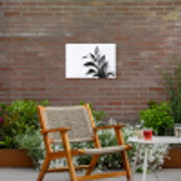 Plant - Bladeren - Minimalistisch - Zwart Tuinposter op houten frame 2 cm dik klein -sfeer3