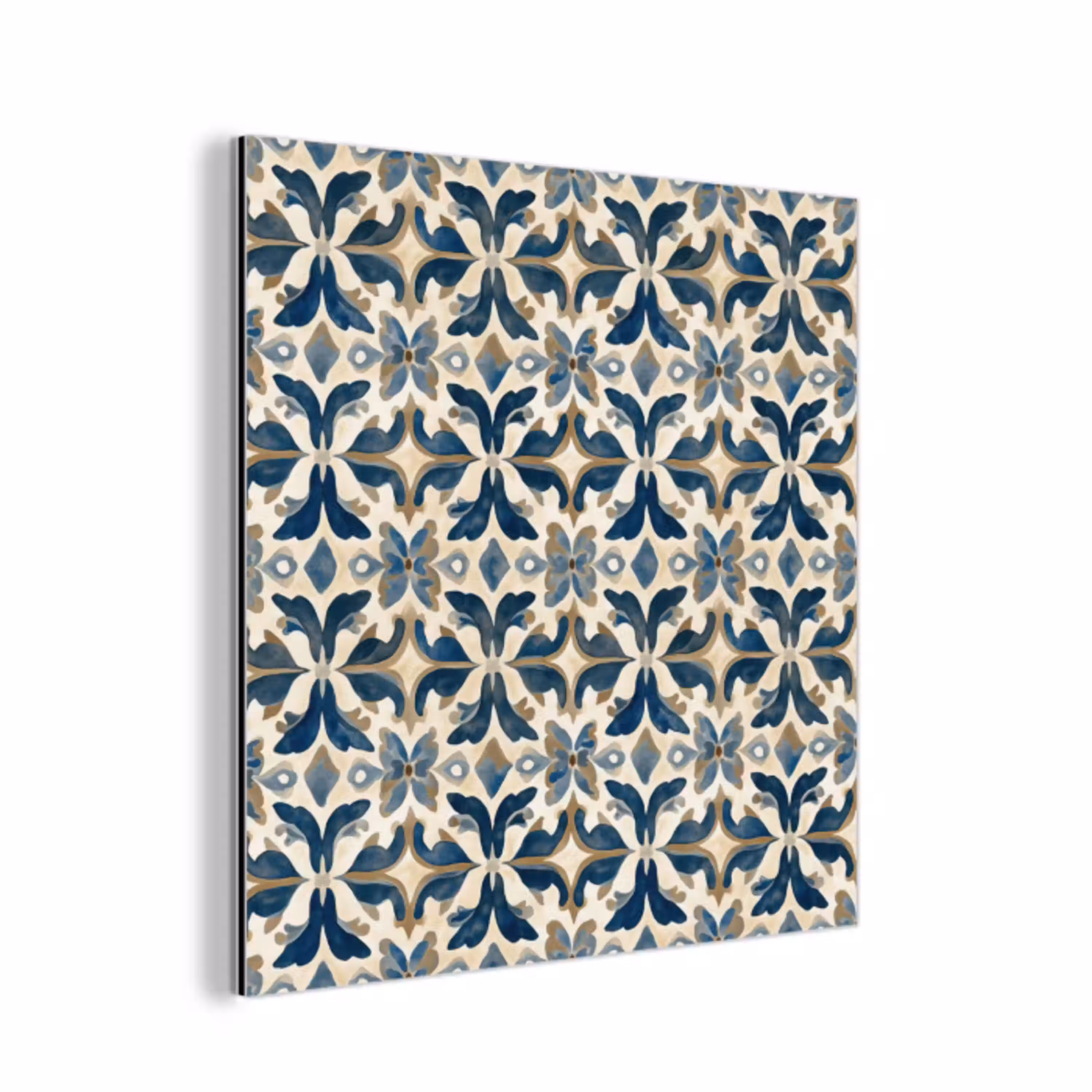 Tegel - Patroon - Blauw - Beige aluminium wit klein 46 -3d