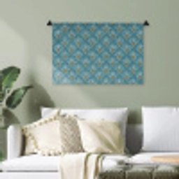Symmetrisch - Patroon - Blauw Wandkleed katoen klein 269 -sfeer7