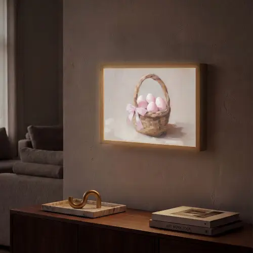 Mand - Eieren - Roze Light Box met batterij (Wandlamp) middel -sfeer1