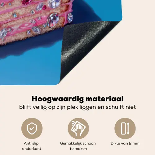 Taart - Edelstenen - Glitters - Roze Inductie beschemer met haakjes middel -ky-onderkant-nl