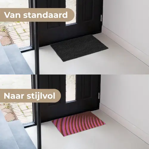 Lijnen - Rood - Beweging Deurmat klein -voor-na_NL