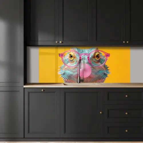 Kameleon - Kauwgom - Kleurrijk keuken achterwand 2 middel -sfeer1