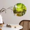 Bos - Landschap - Water - Bomen - Zon - Groen - Natuur Wandcirkel kunststof plaat 5mm dik klein -sfeer4